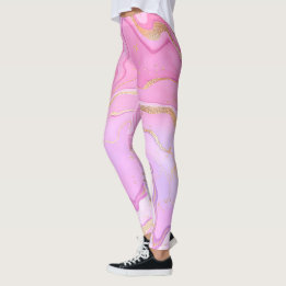 Luxe marmer Glitter Pink Paars Gold Leggings