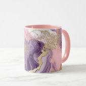 Luxe marmer Glitter Pink Paars Gold Mok (Voorkant rechts)