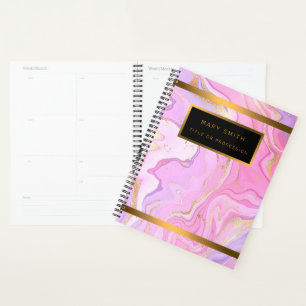 Luxe marmer Glitter Pink Paars Gold Planner