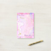 Luxe marmer Glitter Pink Paars Gold Post-it® Notes (Op bureau)
