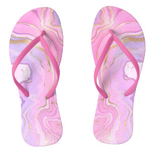 Luxe marmer Glitter Pink Paars Gold Teenslippers