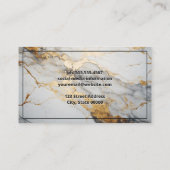 Luxe Marmer Goud Witte Achtergrond Visitekaartje (Achterkant)