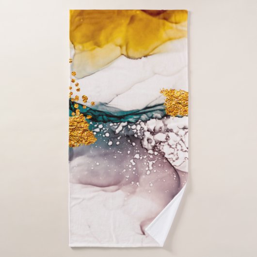 Luxe marmer met glitter goud badhanddoek (Badhanddoek)