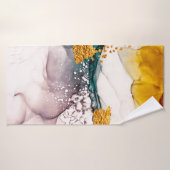 Luxe marmer met glitter goud badhanddoek (Badhanddoek)