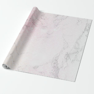 Luxe marmer met roos glitter cadeaupapier