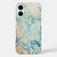 Luxe marmer | Mooie geel en koraal Blauwgroen ader