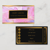 Luxe Marmer Pink Paars Gold Visitekaartje (Voorkant / Achterkant)