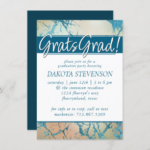 Luxe marmer Prachtig koraal en Blauwgroen Afstud Kaart