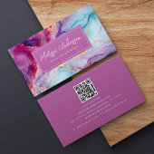 Luxe Marmer Roze Goud QR Code Visitekaartje