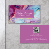 Luxe Marmer Roze Goud QR Code Visitekaartje