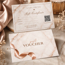 Luxe marmeren cadeaubon | Roze gouden schoonheid