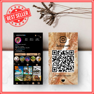 LUXE Marmeren Instagram QR-code Visitekaartje