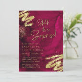 Luxe Maroon Rood en Goud Verrassing Verjaardagsfee Kaart (Staand voorkant)