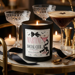 Luxe Martini Social Club Coquette Halloween Vierkante Sticker