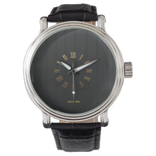 Luxe matte zwarte en gouden Romeinse cijfer horlog Horloge