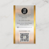 luxe merk geborsteld goud zilver Metallic Gold Visitekaartje (Achterkant)
