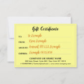 Luxe Merk Logo, Elegant Gouden Cadeaubon (Achterkant)