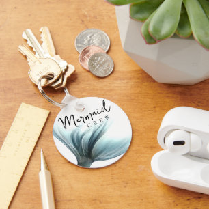 Luxe Mermaid Crew Blauwgroen bruidsmaïde Turquoi Sleutelhanger