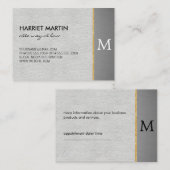 Luxe met Gold Trim / Monogram Afsprakenkaartje (Voorkant / Achterkant)