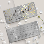 Luxe Metaal Goud & Zilveren Bladeren Cadeaubon