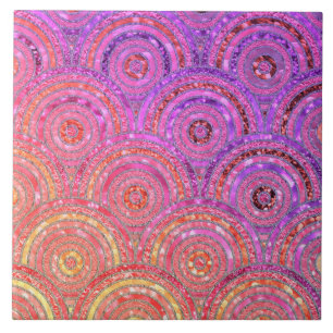 Luxe metalen Folie Glitter Pink Gold Stippen Circu Tegeltje