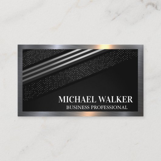 Luxe Metallic Gestreepte en Gevlekte  Visitekaartje (Voorkant)