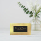 Luxe Metallic Gold Lijst & Script Visitekaartje (Staand voorkant)