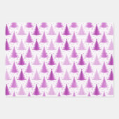 Luxe Metallic Paarse kerstboompatroon Inpakpapier Vel (Voorkant 3)