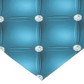 Luxe Mid Blue Diamond Tufted Pattern Korte Tafelloper (Hoek)