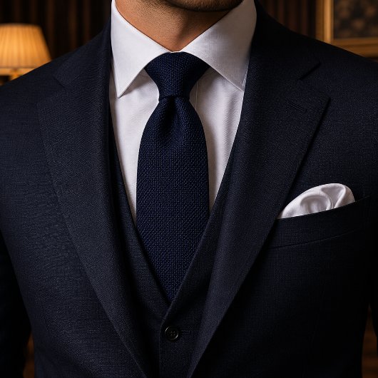 Luxe Midnight Navy Textuur Stropdas