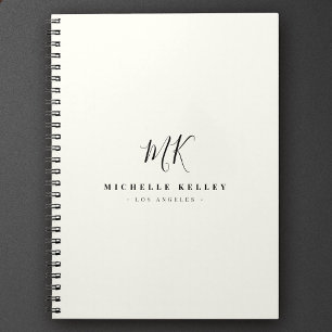 Luxe minima zwart monogram - Latijnse afbeelding s Notitieboek
