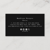 Luxe minima zwart monogram - Latijnse afbeelding s Visitekaartje (Achterkant)