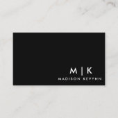 Luxe minima zwart monogram - Latijnse afbeelding s Visitekaartje (Voorkant)