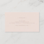 Luxe minima zwart monogram roze roze afbeelding visitekaartje (Achterkant)