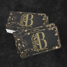 Luxe Minimaal Monogram Zwar Goud Chic Stijlvol