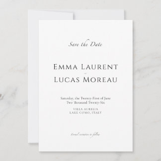 Luxe Minimaal Save the Date Elegante Trouw