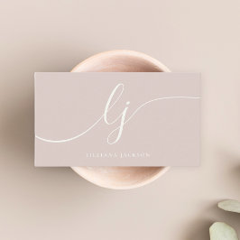 Luxe Minimal Monogram Roos Goud & Ivoor Elegant Visitekaartje