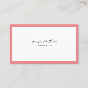 Luxe minimale monogram roze lijst visitekaartje