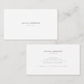 Luxe minimaliste Carte de visite professionnel (Devant / Derrière)