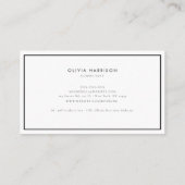 Luxe minimaliste Carte de visite professionnel (Dos)