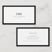 Luxe minimalistisch zwart-wit visitekaartje (Voorkant / Achterkant)