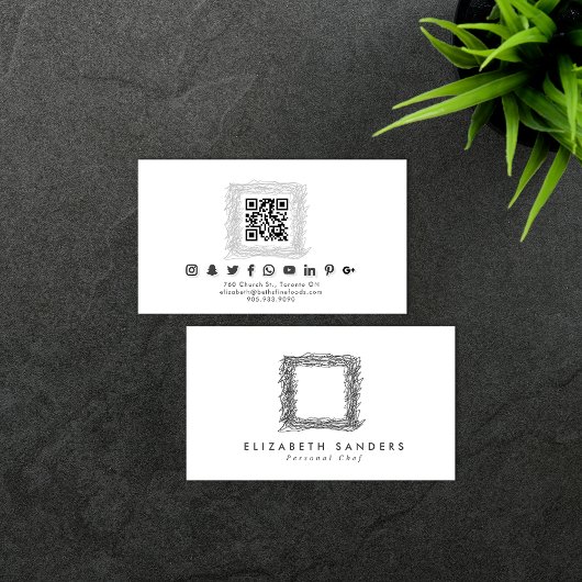 Luxe minimalistische Boutique Social Media QR CODE Visitekaartje