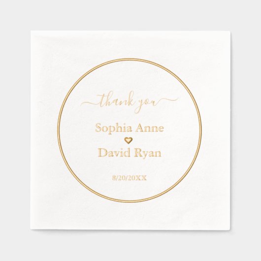 Luxe minimalistische bruiloft Folie gestempeld ser Folie Servetten (Voorkant)
