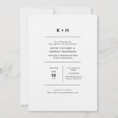 Luxe minimalistische fotobruiloft kaart (Voorkant)