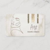 Luxe minimalistische gezichtsschoonheid visitekaartje (Voorkant)