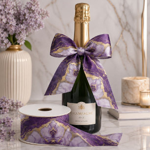 Luxe Minimalistische Gouden Paarse Lila Marmer Wer Lint