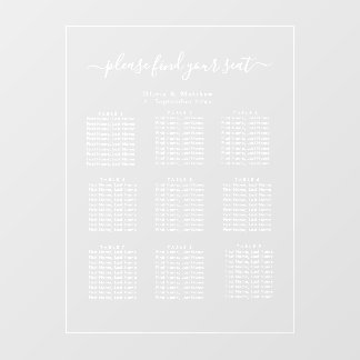 Luxe Minimalistische Heldere Zitplaatsindeling Wit Raamsticker