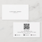 Luxe minimalistische QR-code Professional Visitekaartje (Voorkant / Achterkant)