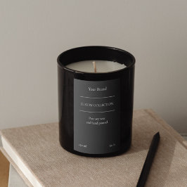 Luxe Minimalistische Zwarte Kaars Productlabel Voedselcontainer Etiket