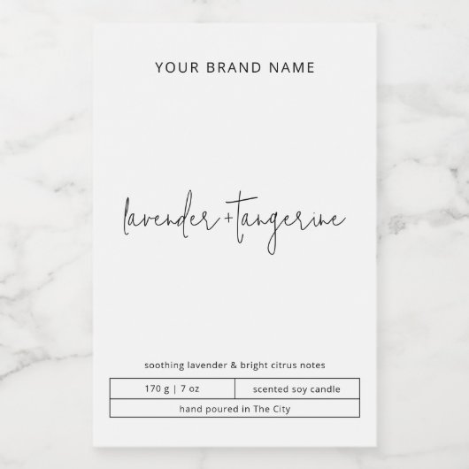 Luxe minimalistische zwarte-kaartenlabel voedselcontainer etiket (Enkel label)